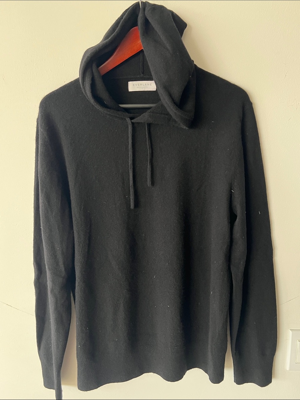 Everlane Men’s Black Cashmere Hoodie Sweater size XL